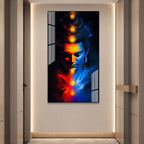 Modern Lord Shiva Divine Cosmic Portrait Acrylic Painting for Luxury Wall Decoration