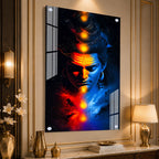 Modern Lord Shiva Divine Cosmic Portrait Acrylic Painting for Luxury Wall Decoration