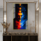 Modern Lord Shiva Divine Cosmic Portrait Acrylic Painting for Luxury Wall Decoration