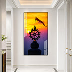 Golden Sunset Neel Chakra Acrylic Wall Painting for Modern Spiritual Interiors