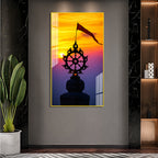 Golden Sunset Neel Chakra Acrylic Wall Painting for Modern Spiritual Interiors