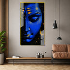 Elegant Lord Shiva Close Up Portrait Acrylic Painting for Meditation and Yoga Space