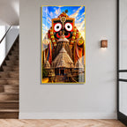 Divine Jagannath Swamy Acrylic Wall Decor with Sacred Puri Temple Background