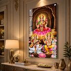 Beautiful Lakshmi Ganesha Saraswati Acrylic Wall Art for Home Decor Office Temple and Festival Gift