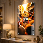 Shree Jagannath Devotional Acrylic Wall Art Painting for Home Mandir Religious Interior Decoration