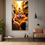 Shree Jagannath Devotional Acrylic Wall Art Painting for Home Mandir Religious Interior Decoration