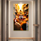 Shree Jagannath Devotional Acrylic Wall Art Painting for Home Mandir Religious Interior Decoration