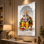 Shri Ram Darbar Religious Acrylic Wall Painting with Hanuman High Definition Hindu Spiritual Artwork for Home