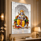 Shri Ram Darbar Religious Acrylic Wall Painting with Hanuman High Definition Hindu Spiritual Artwork for Home