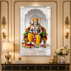 Shri Ram Darbar Religious Acrylic Wall Painting with Hanuman High Definition Hindu Spiritual Artwork for Home