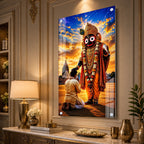 Premium Lord Jagannath Puri Temple Acrylic Painting Religious Spiritual Wall Art for Home Decor