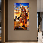 Premium Lord Jagannath Puri Temple Acrylic Painting Religious Spiritual Wall Art for Home Decor
