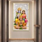 Ram Darbar with Hanuman Premium Acrylic Glass Painting Religious Wall Decor for Home Temple