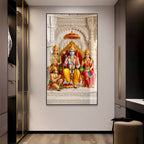 Elegant Shri Ram Darbar Acrylic Wall Art with Hanuman Religious Vastu Decor for Modern Home Interior