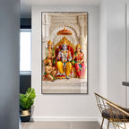 Elegant Shri Ram Darbar Acrylic Wall Art with Hanuman Religious Vastu Decor for Modern Home Interior
