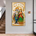 Luxury Lord Rama and Mata Sita Acrylic Wall Painting for Devotional Interior and Spiritual Home Decor