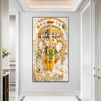 Lord Vishnu Dashavatara Divine Hindu God Acrylic Painting with Sacred Spiritual Wall Art