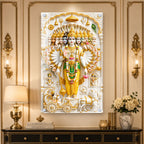 Lord Vishnu Dashavatara Divine Hindu God Acrylic Painting with Sacred Spiritual Wall Art