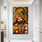 Khatu Shyam Baba Acrylic Wall Painting with Peacock Feather Crown for Home Temple & Living Room Decor