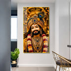 Khatu Shyam Baba Acrylic Wall Painting with Peacock Feather Crown for Home Temple & Living Room Decor