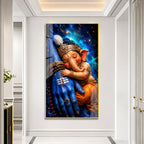 Sacred Mahadev and Baby Ganesha Acrylic Wall Decor for Temple, Home and Office Interior