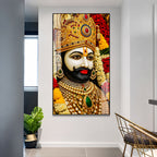 Modern Khatu Shyam Ji Acrylic Glass Painting for Living Room, Temple and Entrance Wall Decor
