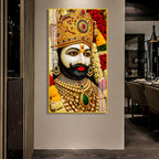 Modern Khatu Shyam Ji Acrylic Glass Painting for Living Room, Temple and Entrance Wall Decor