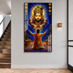 Khatu Shyam Baba Divine Blessings Acrylic Wall Painting for Home Temple Living Room Office Decor