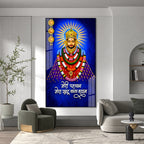 Khatu Shyam Ji Portrait Acrylic Painting with Inspirational Hindi Quote for Pooja Room Home Decor Gift