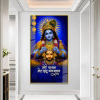 Khatu Shyam Ji with Lord Krishna Acrylic Wall Painting | Meri Pehchan Mera Khatu Wala Shyam Religious Home Decor