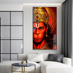 Divine Lord Hanuman Half Face Acrylic Wall Painting for Home Temple and Spiritual Decor