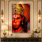 Divine Lord Hanuman Half Face Acrylic Wall Painting for Home Temple and Spiritual Decor