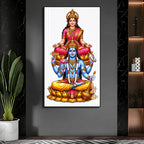 Elegant Lakshmi Narayan Acrylic Wall Painting with Lotus Throne for Spiritual Home Decoration