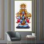 Sacred Hindu Trimurti Acrylic Wall Art Featuring Brahma Vishnu Shiva for Home and Mandir Decor