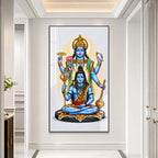 Divine Lord Shiva Vishnu Acrylic Painting for Hindu Home, Mandir and Spiritual Wall Decoration