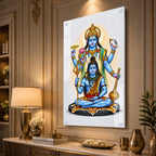Divine Lord Shiva Vishnu Acrylic Painting for Hindu Home, Mandir and Spiritual Wall Decoration
