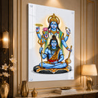 Divine Lord Shiva Vishnu Acrylic Painting for Hindu Home, Mandir and Spiritual Wall Decoration