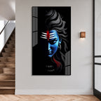 Premium Lord Shiva Artistic Portrait Acrylic Wall Decor with Sacred Tripundra and Tilak