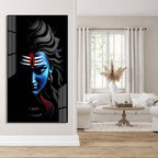 Premium Lord Shiva Artistic Portrait Acrylic Wall Decor with Sacred Tripundra and Tilak