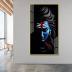 Premium Lord Shiva Artistic Portrait Acrylic Wall Decor with Sacred Tripundra and Tilak