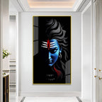 Premium Lord Shiva Artistic Portrait Acrylic Wall Decor with Sacred Tripundra and Tilak