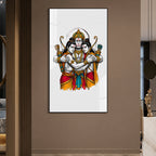 Luxury Lord Hanuman Embracing Shri Ram and Lakshmana Acrylic Painting for Spiritual Home Decor