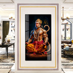 Lord Hanuman Acrylic Painting with Powerful Aura | Bajrangbali Wall Decor for Home & Office