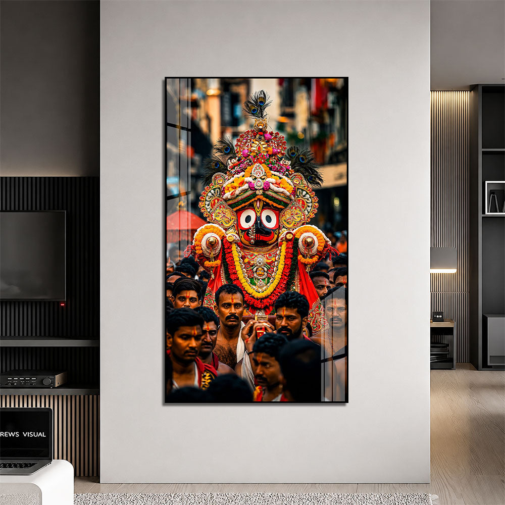Lord Jagannath Puri Acrylic Wall Painting | Traditional Spiritual Artwork for Temple & Home