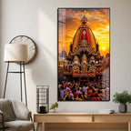 Lord Jagannath Rath Yatra Premium Acrylic Wall Art | Religious Painting for Home Decoration