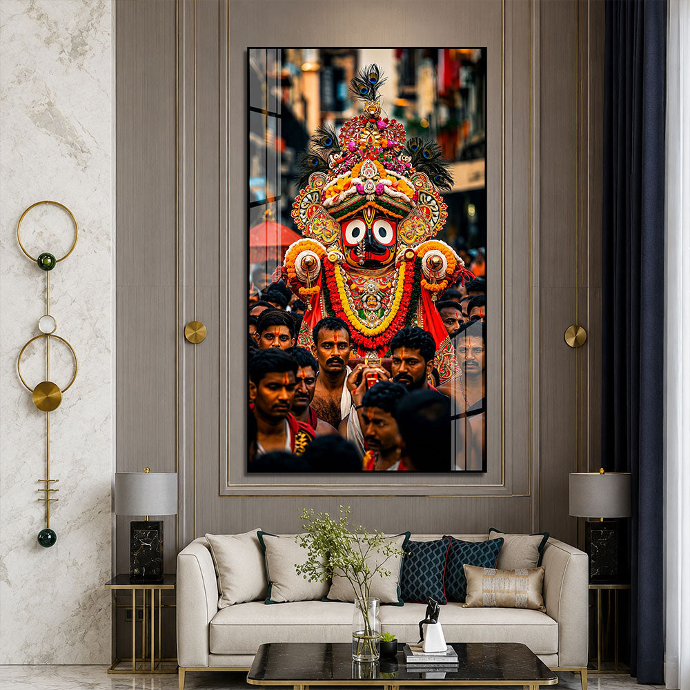 Lord Jagannath Puri Acrylic Wall Painting | Traditional Spiritual Artwork for Temple & Home