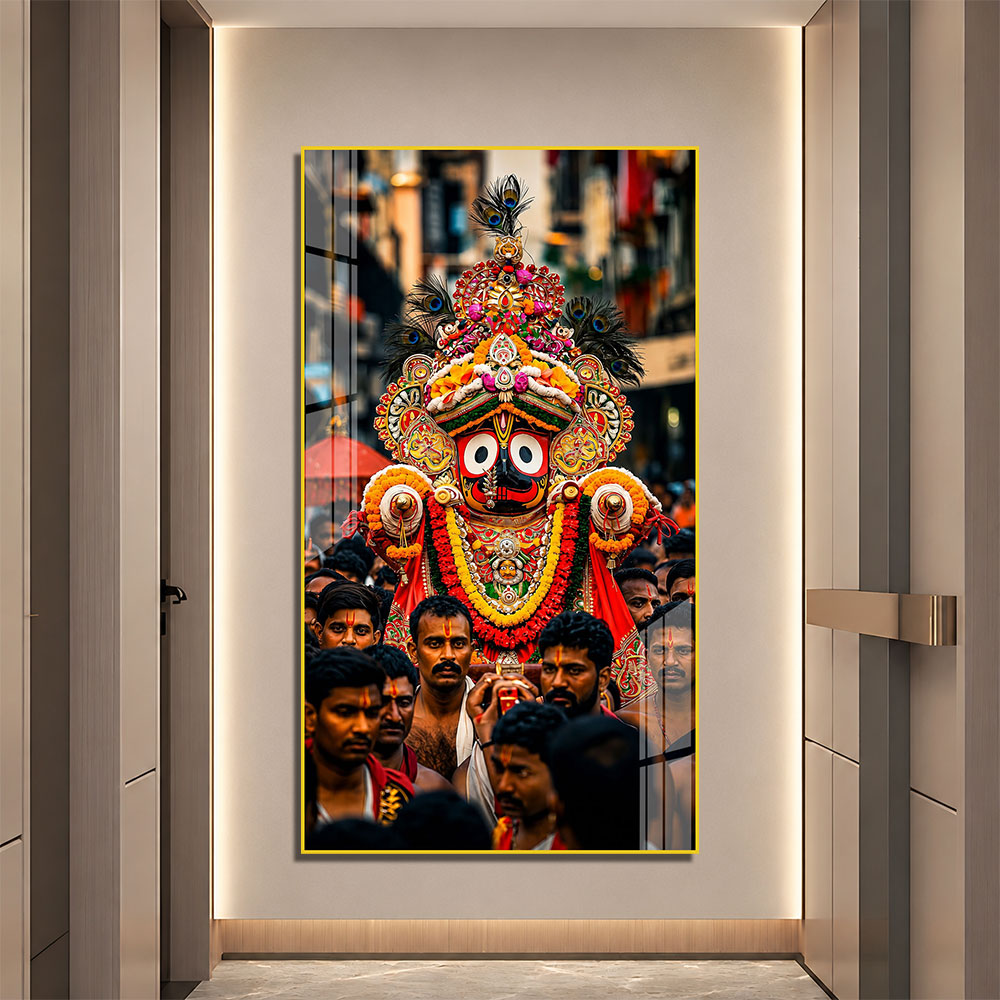 Lord Jagannath Puri Acrylic Wall Painting | Traditional Spiritual Artwork for Temple & Home