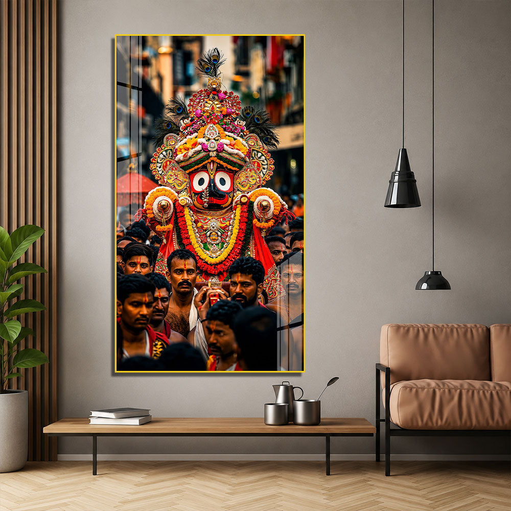 Lord Jagannath Puri Acrylic Wall Painting | Traditional Spiritual Artwork for Temple & Home