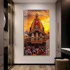 Lord Jagannath Rath Yatra Premium Acrylic Wall Art | Religious Painting for Home Decoration