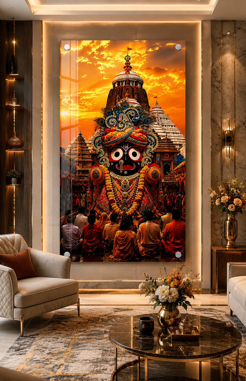 Lord Jagannath Rath Yatra Premium Acrylic Wall Art | Religious Painting for Home Decoration